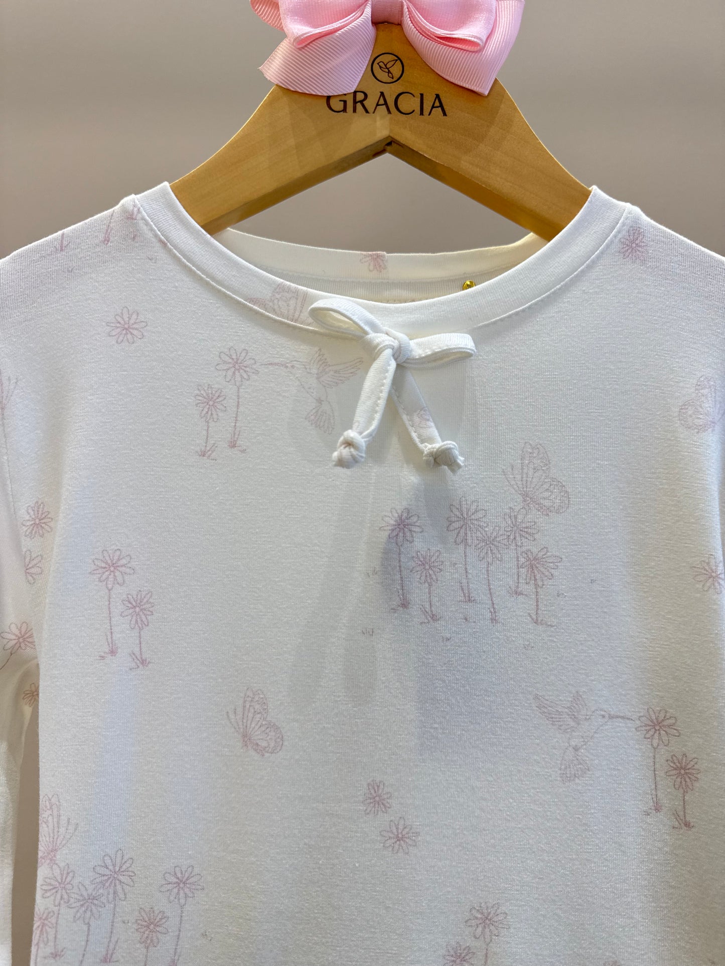 Pijama Infantil Comfy Blusa ML e Calça Butterfly Off White - Conforteca