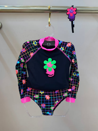 Biquíni Infantil Blusa ML Lorena Cats - Siri Kids