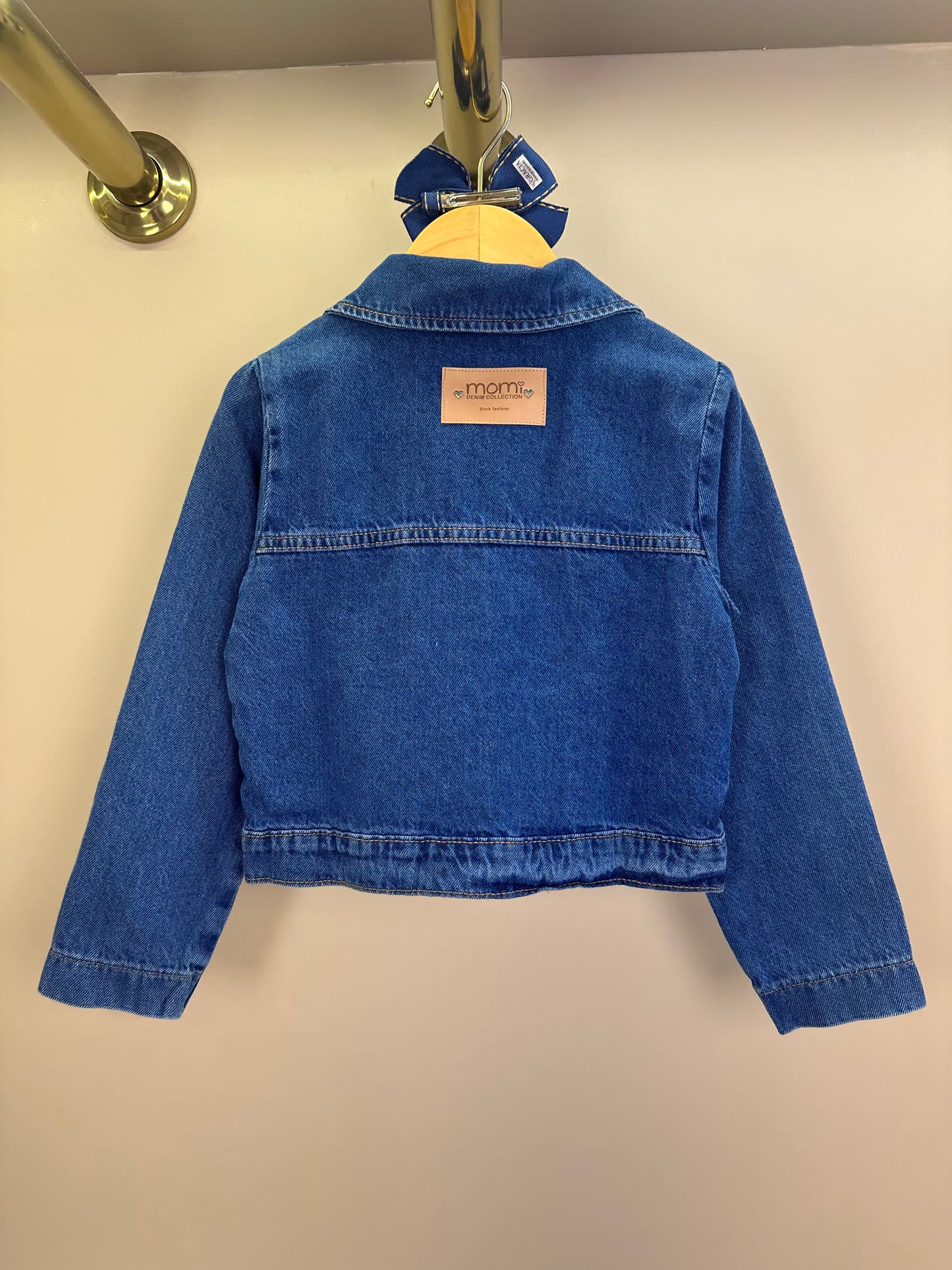 Jaqueta Infantil Jeans com Laços - Momi