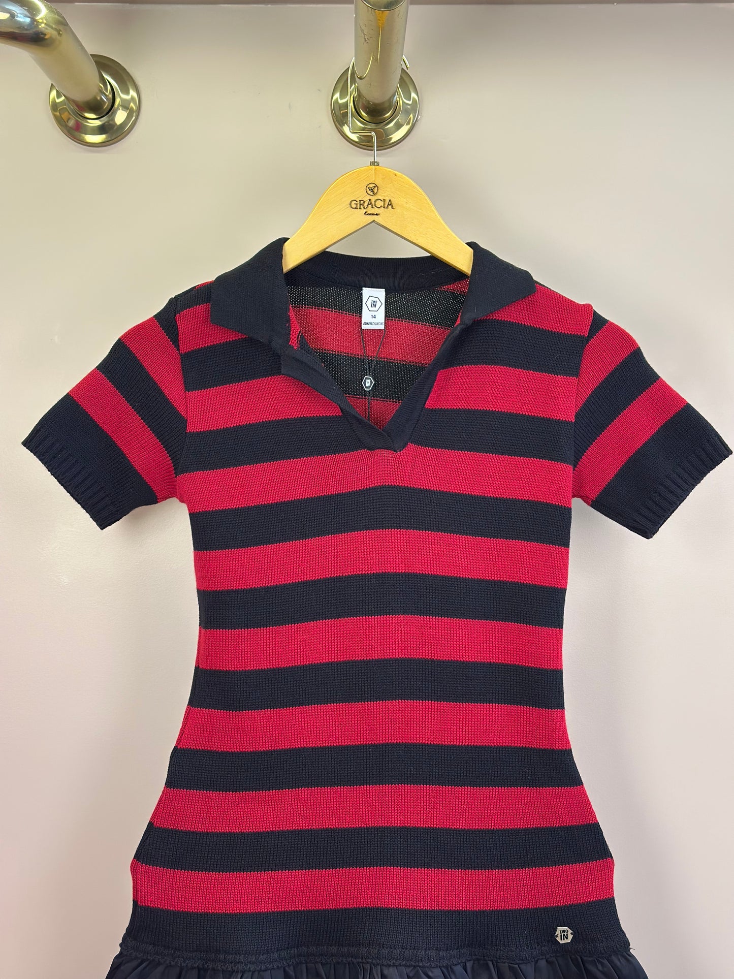 Vestido Teen Polo Tricô Balonê - Two In