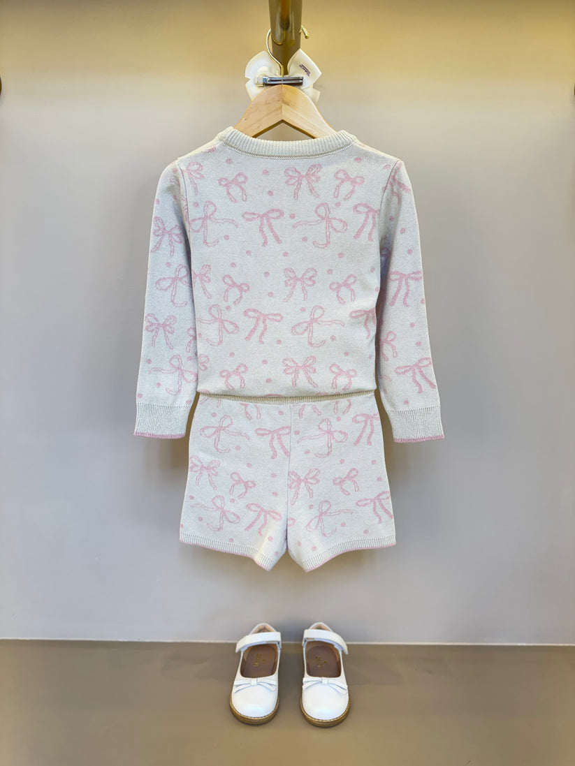 Blusa Infantil Tricot Jacquard Multi-laços Ninive - Pituchinhus