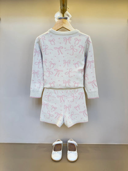 Blusa Infantil Tricot Jacquard Multi-laços Ninive - Pituchinhus