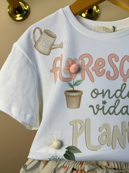 Conjunto Infantil Blusa e Shorts Estampa Ursinhas - Infanti