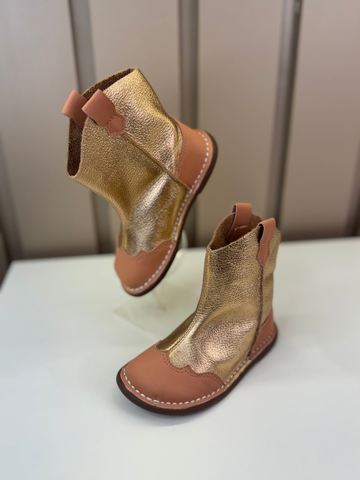 Bota Infantil Cow Peach e Cobre - Petit Cheval