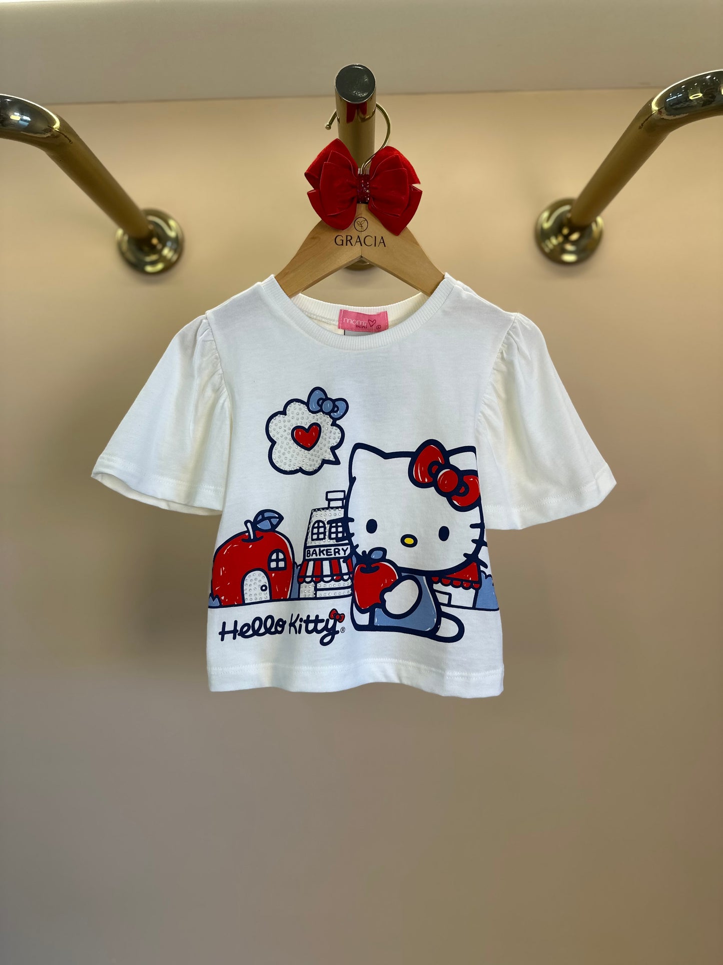 Blusa Infantil Hello Kitty Azul Strass - Momi