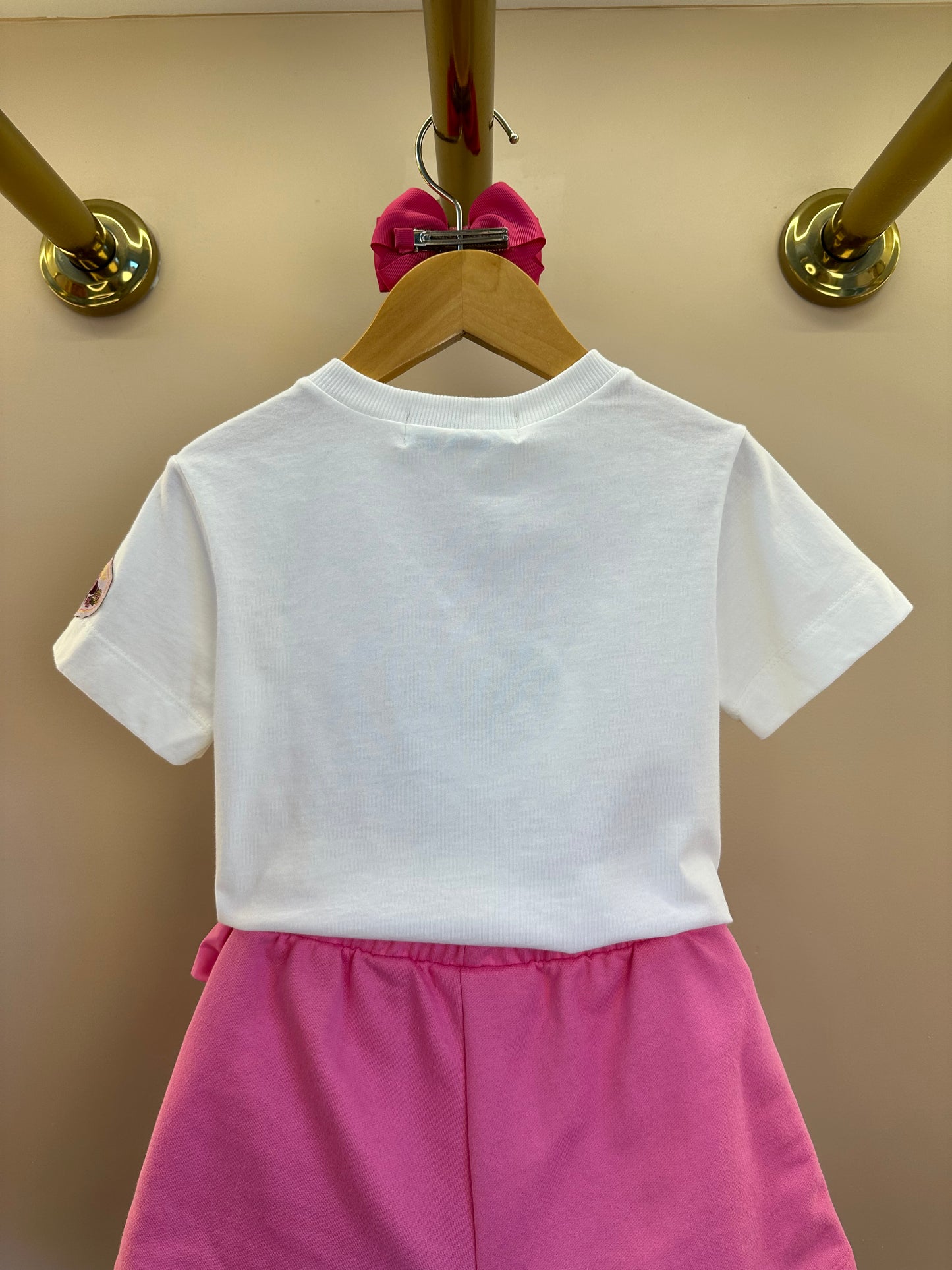 Conjunto Infantil Blusa Minnie e Shorts Laço Rosa Pop - Animê
