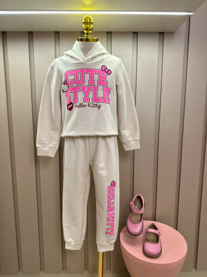 Conjunto Infantil Moletom Casaco Cute Style e Calça Hello Kitty - Momi