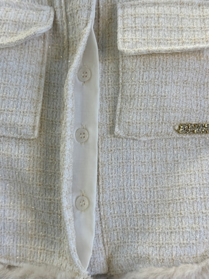 Conjunto Infantil Conceito Capa, Colete e Shorts Tweed Off White - Animê