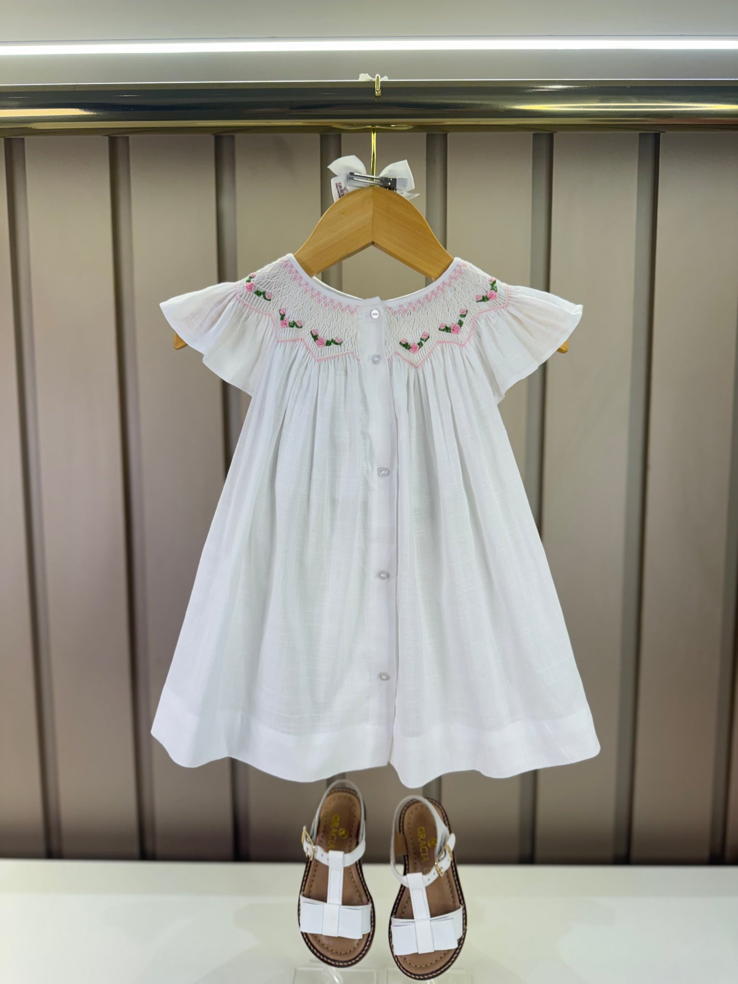 Batinha Bebê Algodão Bordado Serena Branca - Gracia