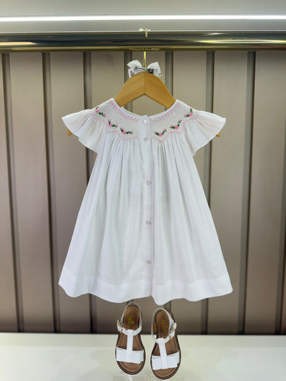 Batinha Bebê Algodão Bordado Serena Branca - Gracia