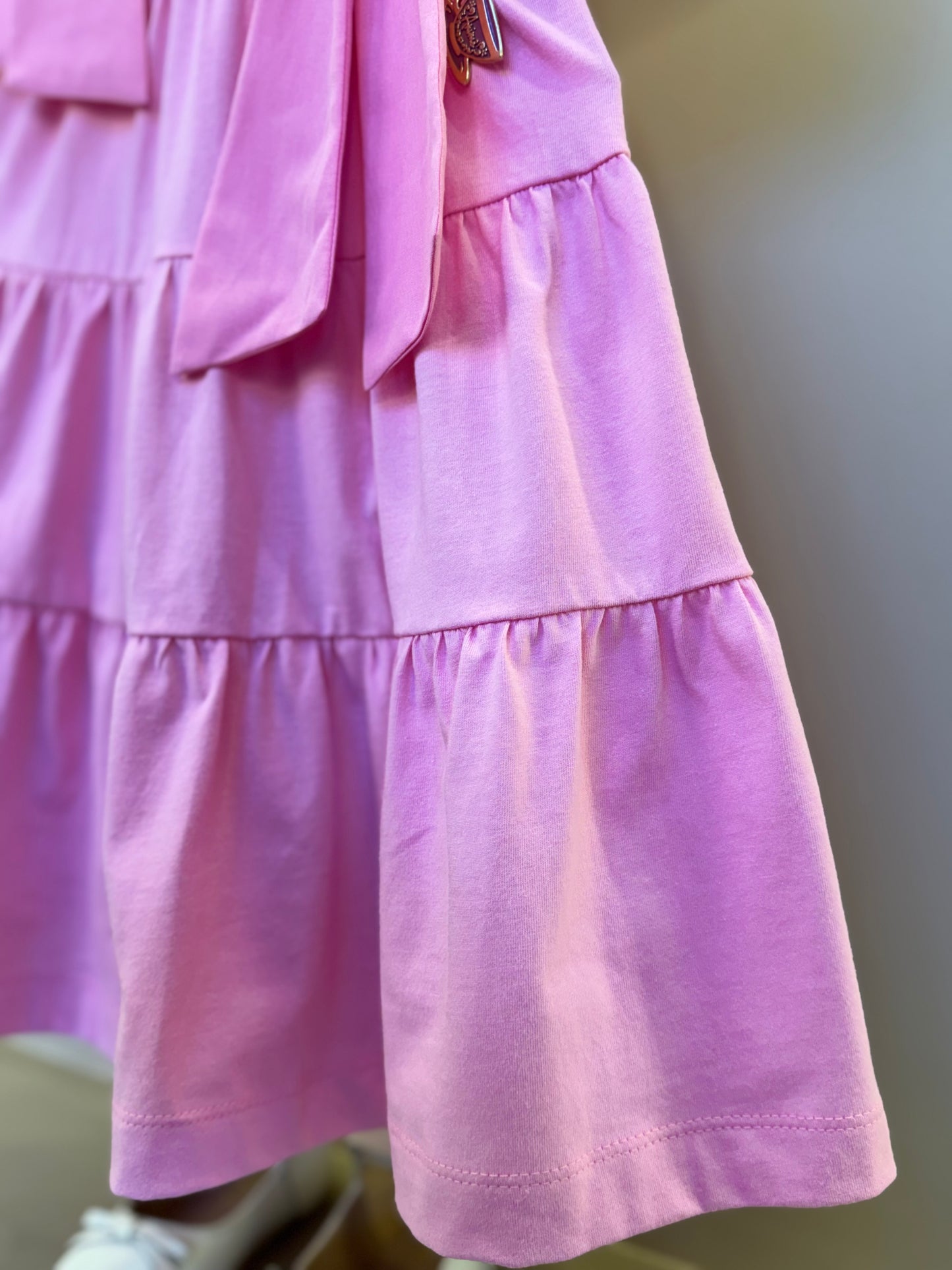 Vestido Infantil Algodão Laços Rosa Girly - Animê Petite