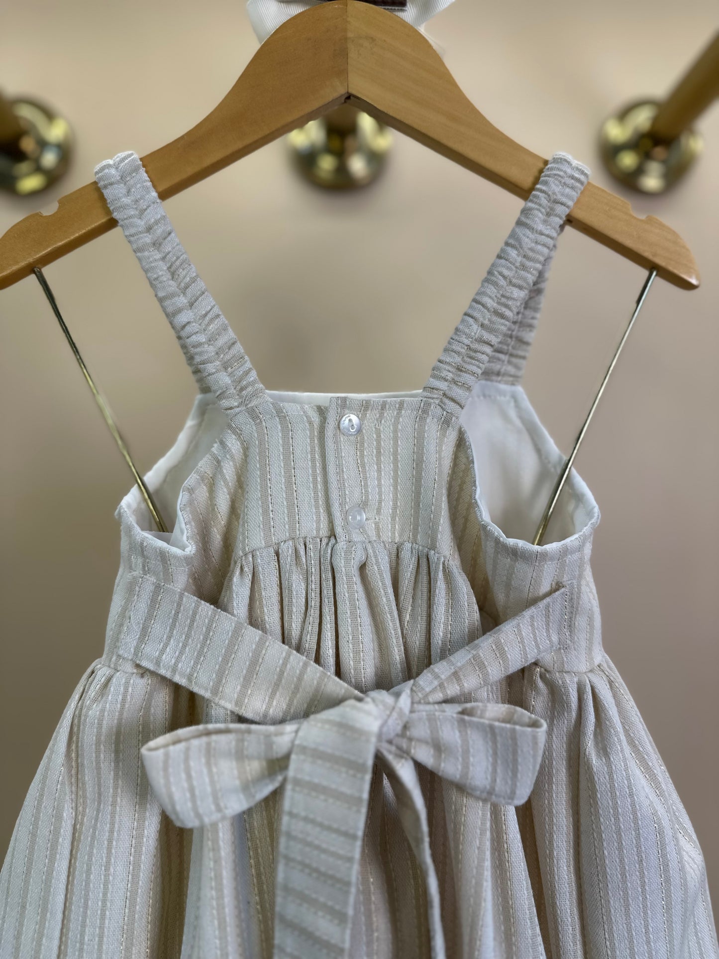 Vestido Infantil Linho com Renda e Laço - Gabriela Aquarela