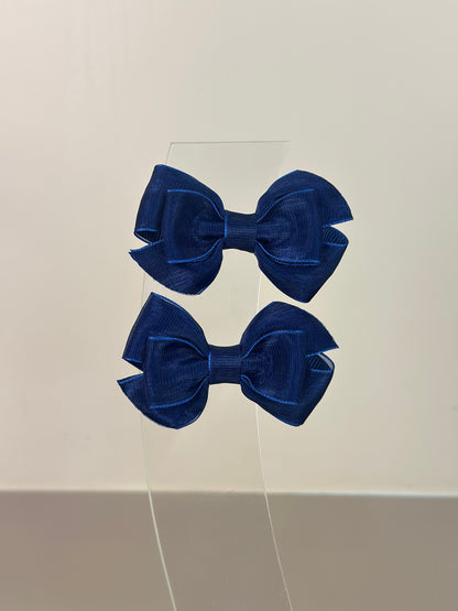 Laço Infantil Special All Organza Marinho Parzinho P - Gracia