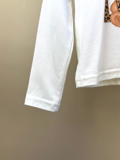 Blusa Infantil Cotton Ursinha Love Off White - Pituchinhus