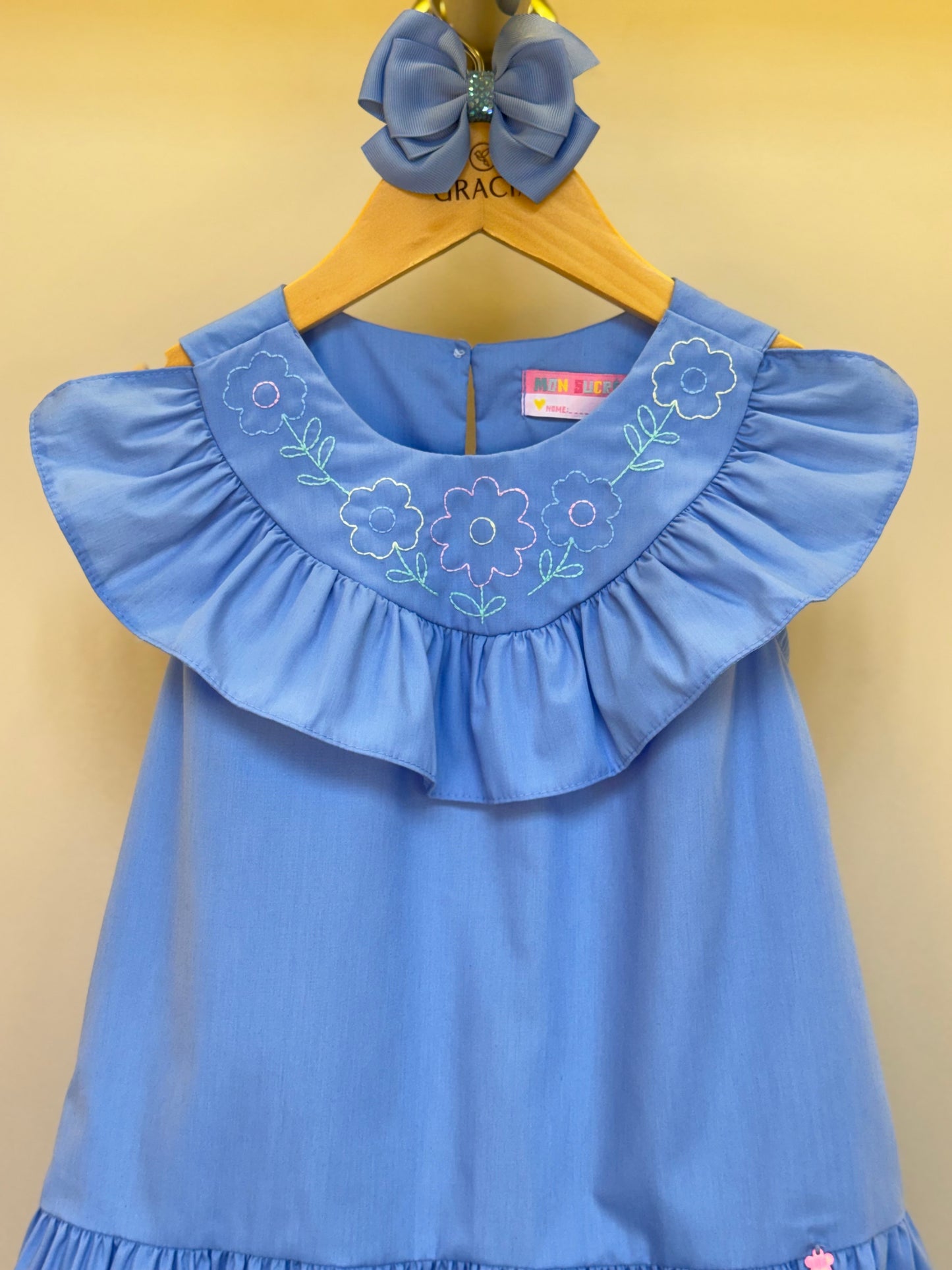 Vestido Infantil Tricoline Bordado - Mon Sucre