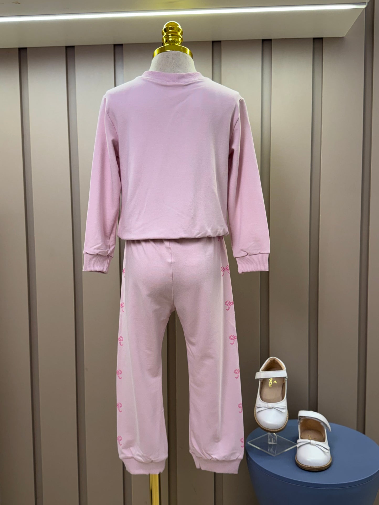Conjunto Infantil Moletom S Felpa Blusa ML e Calça Miss University Rosa Claro - Beabá