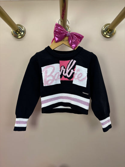 Blusa Infantil Tricot Barbie Color Preta - Pituchinhus