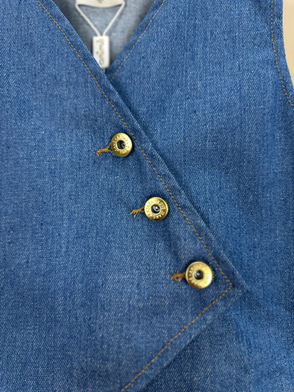 Colete Infantil Jeans Bordado Tule Flores - Animê