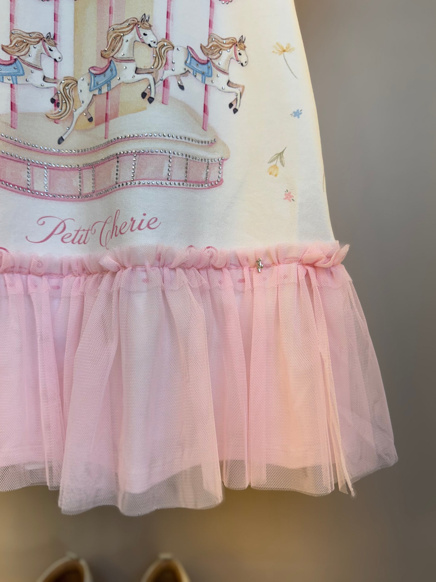 Vestido Infantil Carrossel Com Tule Rosa - Petit Cherie