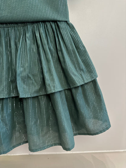 Conjunto Teen Blusa e Shorts Voil Lurex Verde Oliva - Two In