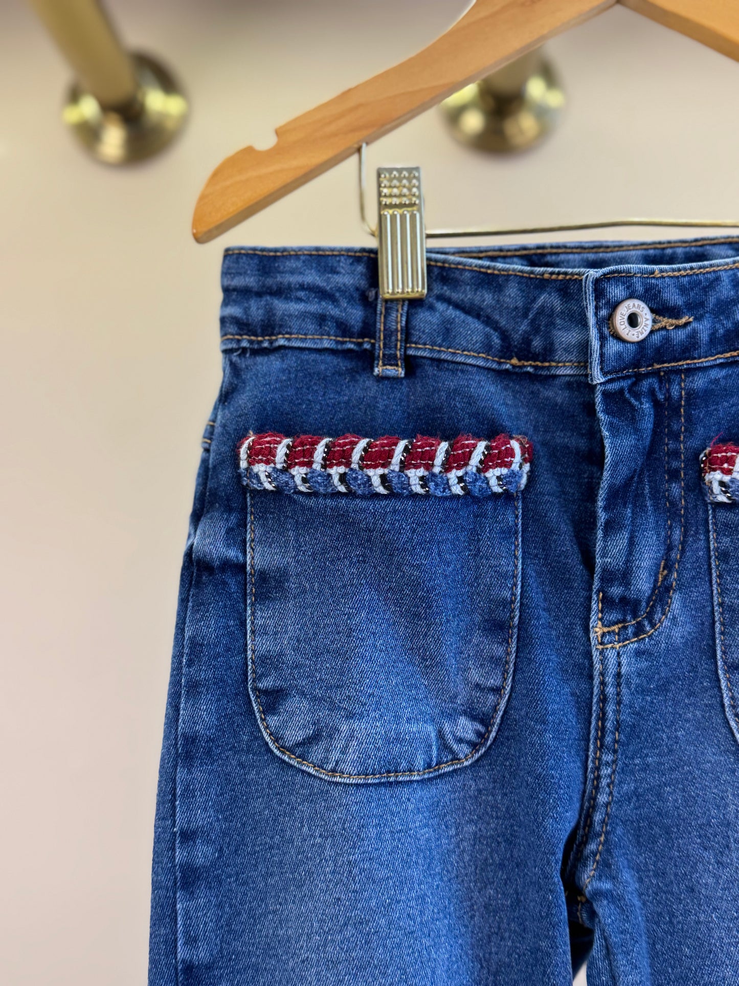 Calça Jeans Infantil Conceito Bolsos Bordados - Animê