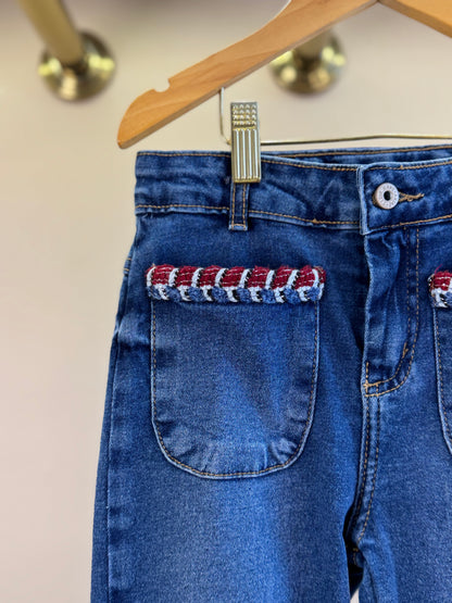 Calça Jeans Infantil Conceito Bolsos Bordados - Animê