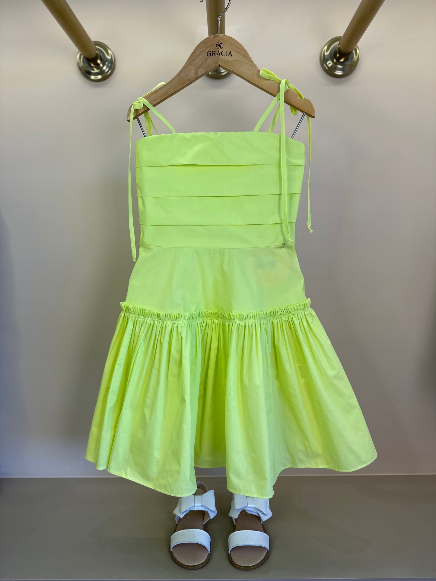 Vestido Infantil Algodão Tomas Laço Costas Lima - Petit Cherie