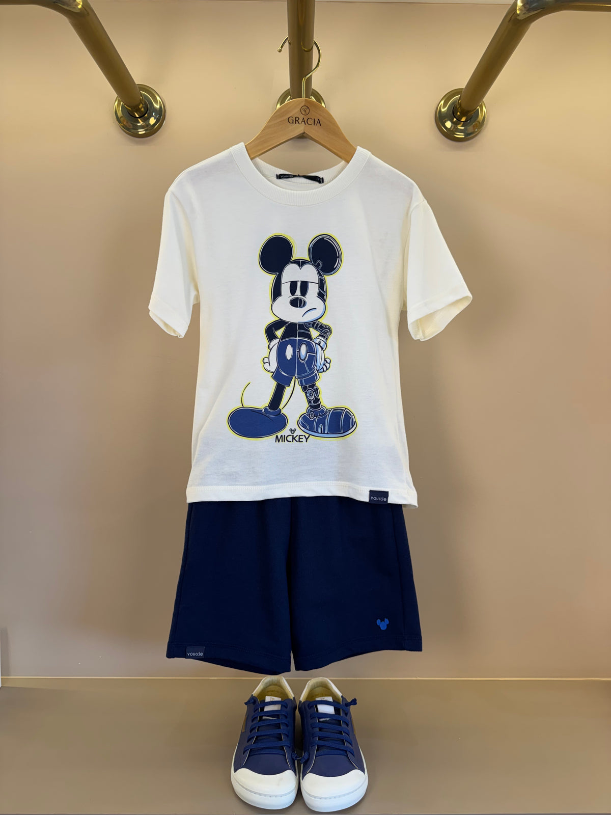 Conjunto Infantil T - Shirt Mickey Mouse e Bermuda - Youccie
