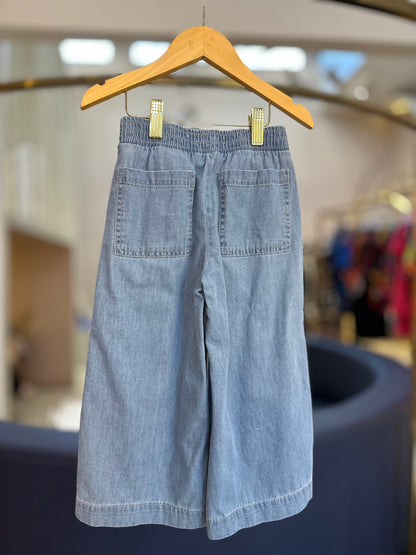 Conjunto Infantil Blusa Babado e Calça Jeans Lacinhos Bordados - Pituchinhus