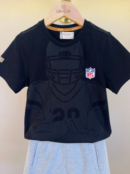 Conjunto Infantil Camiseta Algodão Jogador NFL e Bermuda Packers NFL Cinza - Dame