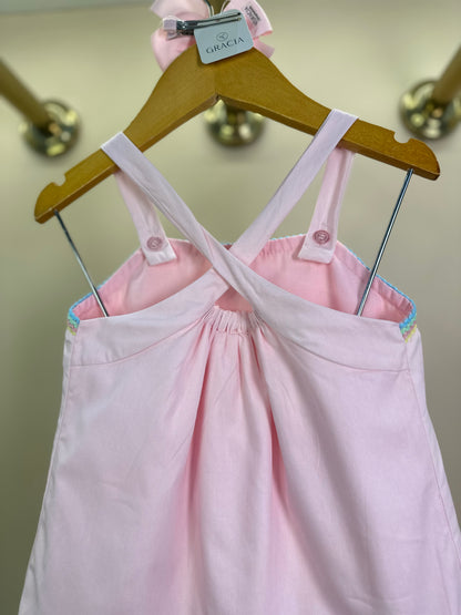 Vestido Infantil Algodão Jumper Rosa Claro - Beabá