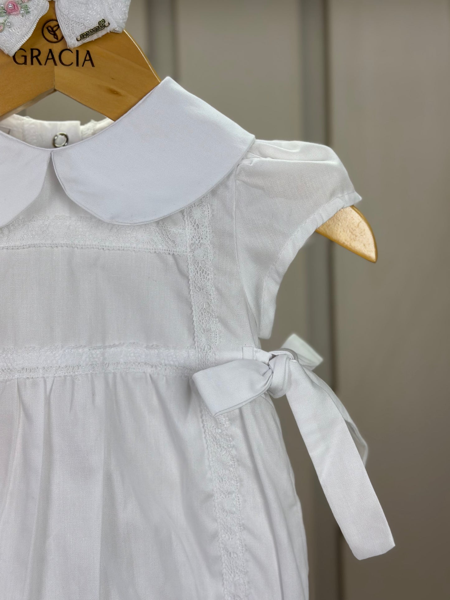 Romper Bebê Fofinho Algodão Manga Princesa Rendas Branco - Um Mais Um