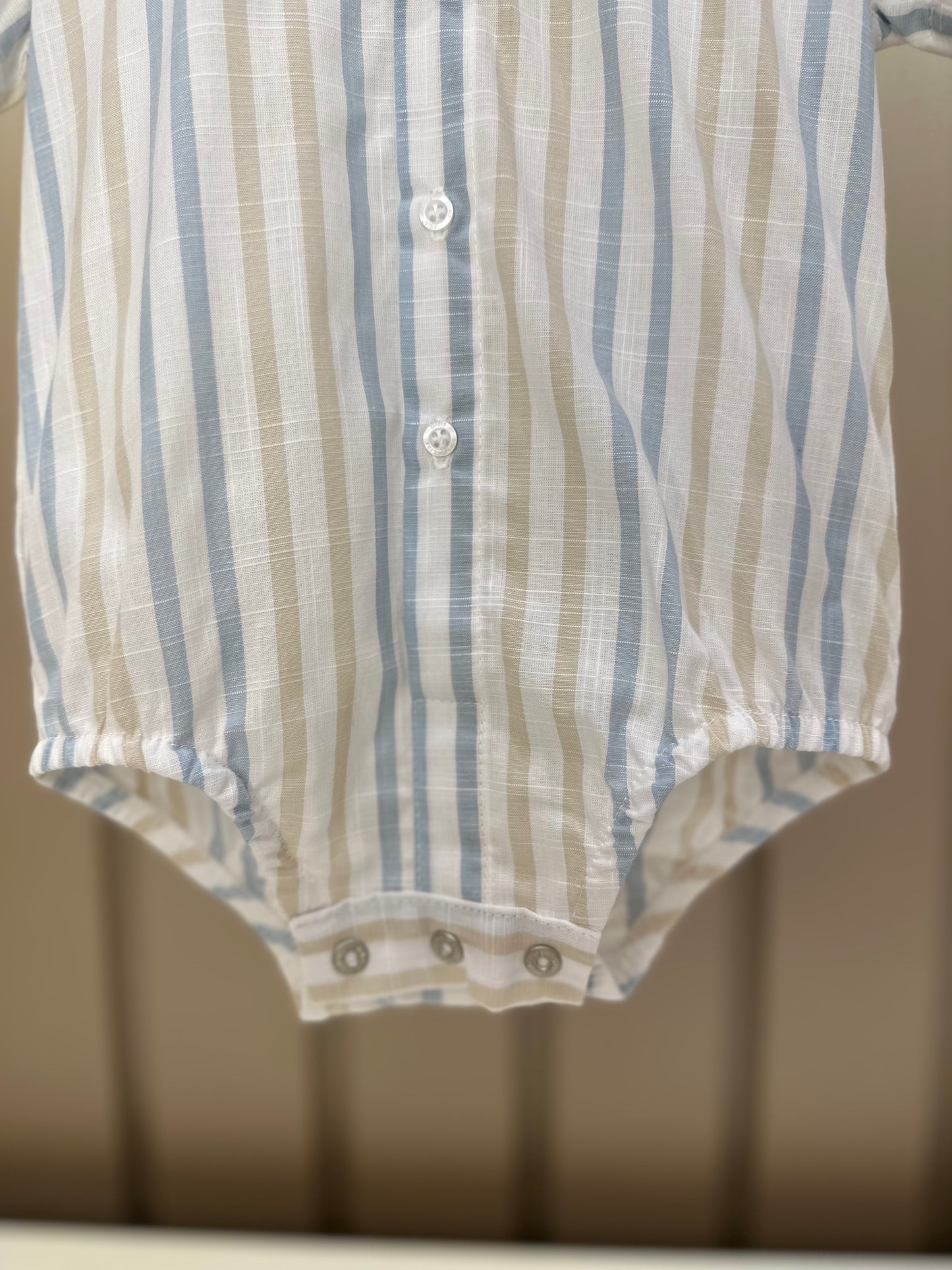 Camisa-body Bebê Listras Azul/Amarelo - Dame