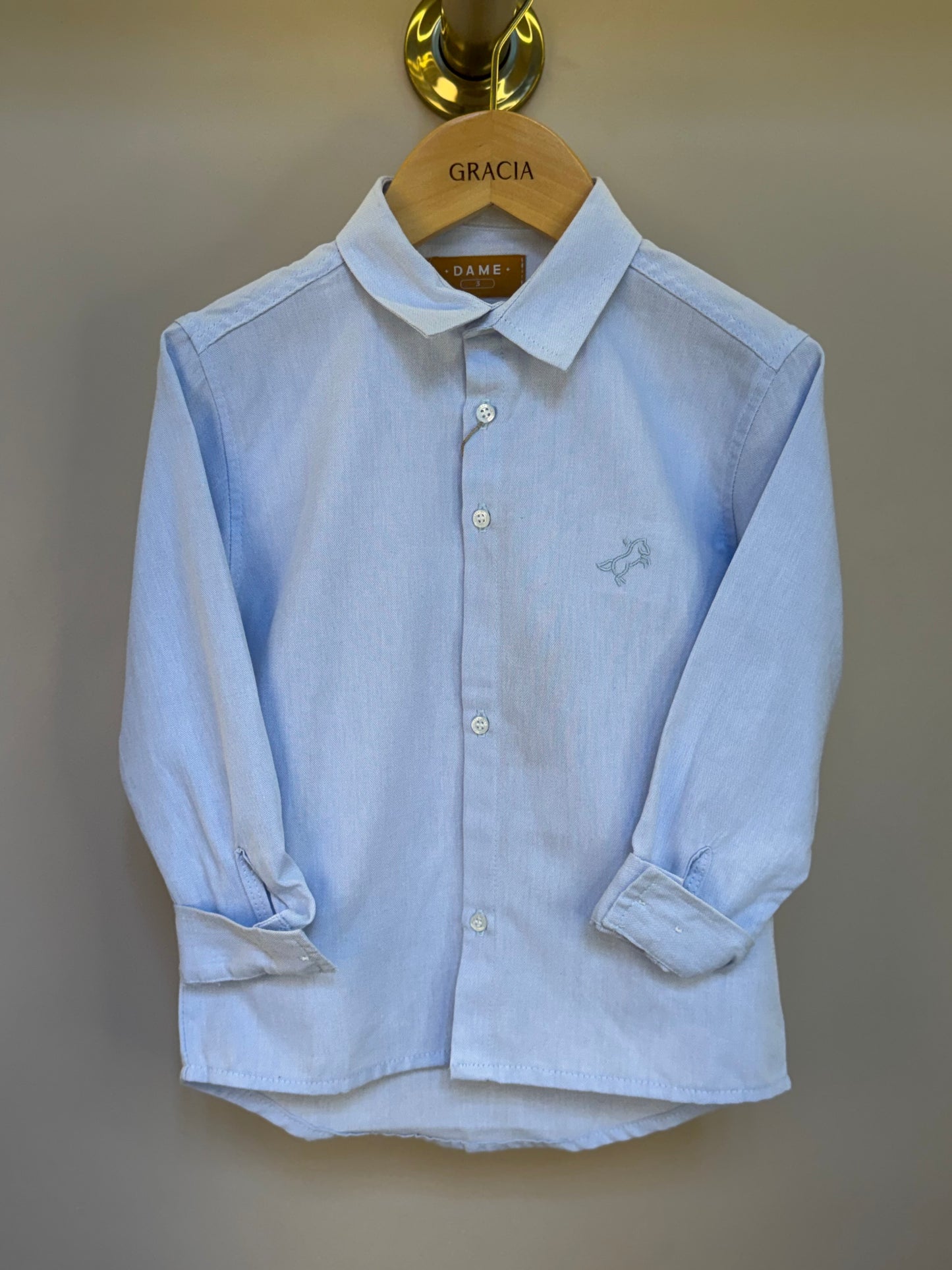 Camisa Tricoline Azul - Dame