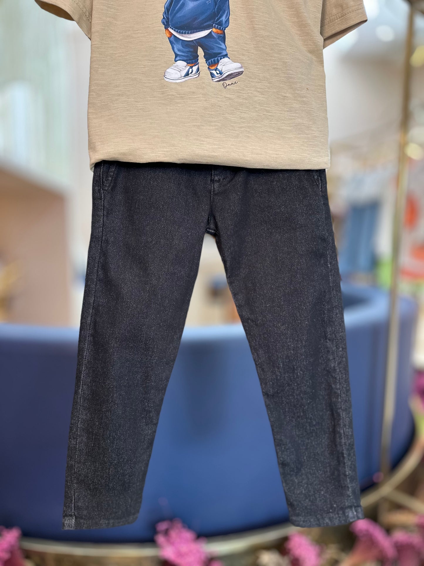 Calça Infantil Social Sarja Flex Preta - Dame