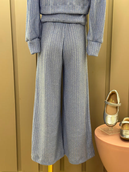 Conjunto Infantil Blusa com Casaco e Calça Azul - Luluzinha