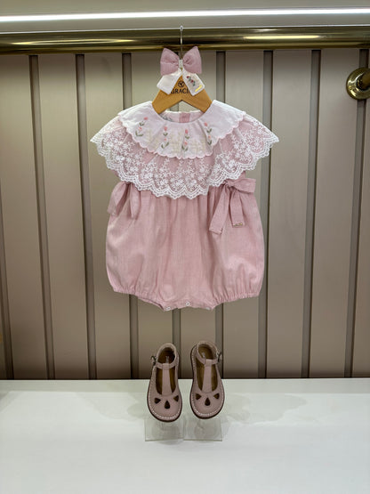 Pimpão Bebê Renda Bordado Flores  - Roana