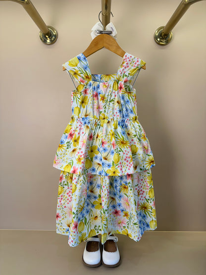 Vestido Infantil Tricoline Estampa Floral - Animê