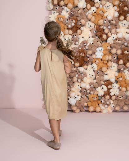 Vestido Infantil Festa Laço Puffer com Pérolas - Pituchinhus