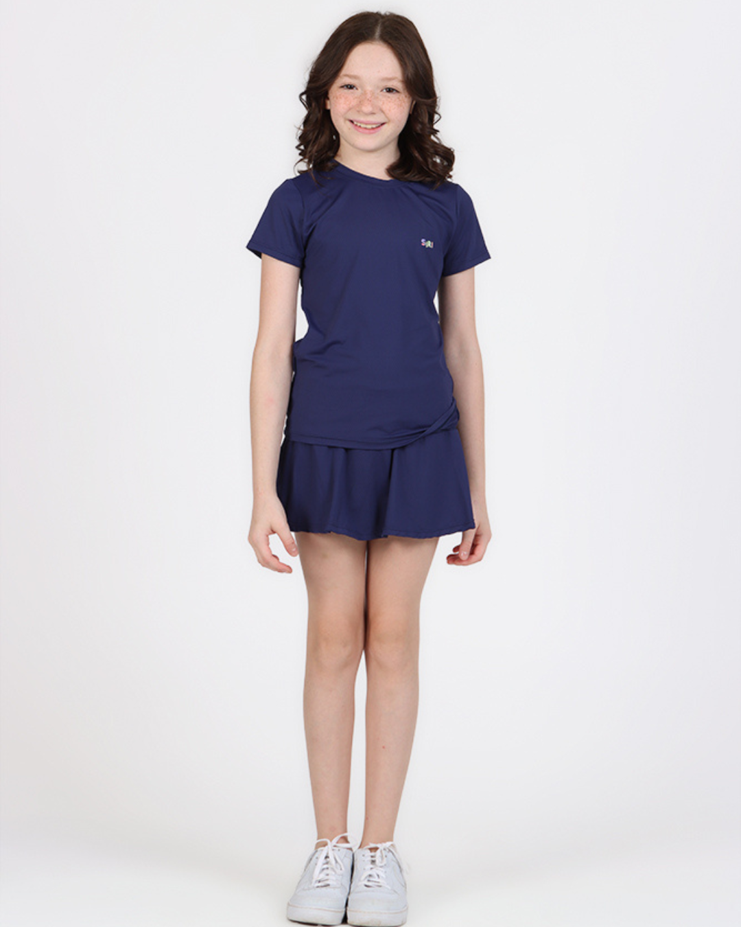 Conjunto Infantil Blusa Maria New Trip e Saia-shorts Larissa New Trip Marinho - Siri Sport