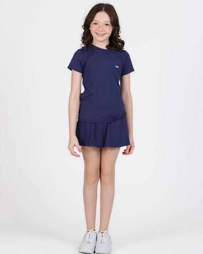 Conjunto Infantil Blusa Maria New Trip e Saia-shorts Larissa New Trip Marinho - Siri Sport