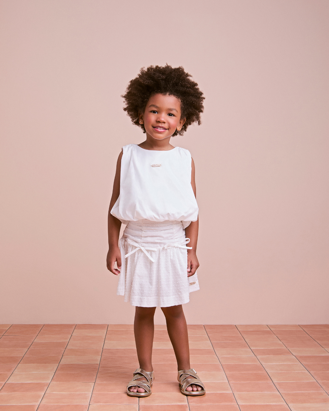 Conjunto Infantil Blusa Balonê e Saia Laise Multi Laços - Animê