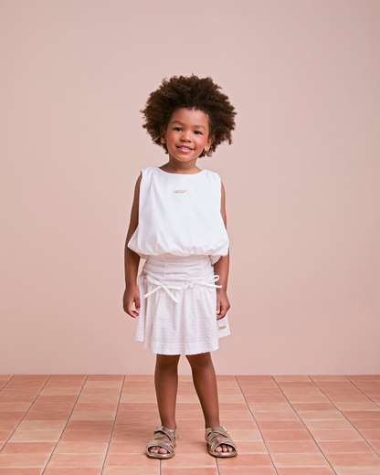 Conjunto Infantil Blusa Balonê e Saia Laise Multi Laços - Animê