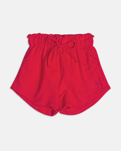 Conjunto Infantil Regata Patch Cerejinha e Shorts Vermelho - Momi