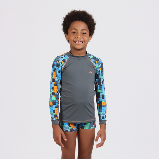 Conjunto Infantil Blusa Proteção UV e Sunga Lucca Lego - Siri Kids PRÉ-VENDA