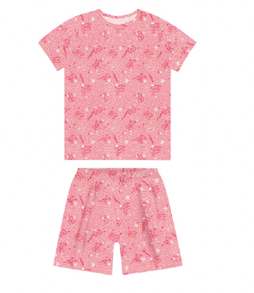 Pijama Infantil Blusa e Shorts Suede Rosa - Charpey
