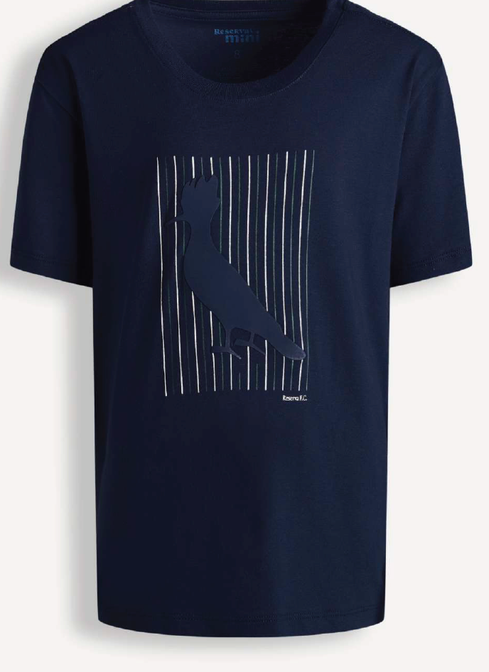 Camiseta Infantil Algodão Pica-Pau Risca Marinho - Reserva Mini