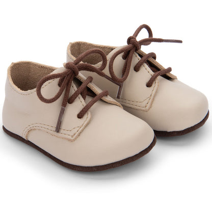 Sapato Bebê Balão Couro Areia - Petit Cheval