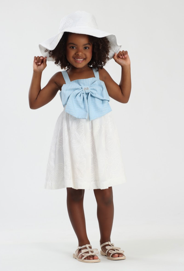 Vestido Infantil Big Laço e Laise - Luluzinha
