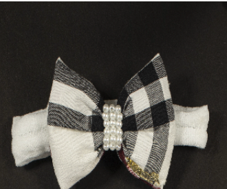 Conjunto Bebê Bata Gola Bordada com Faixa e Culote Xadrez - Roana